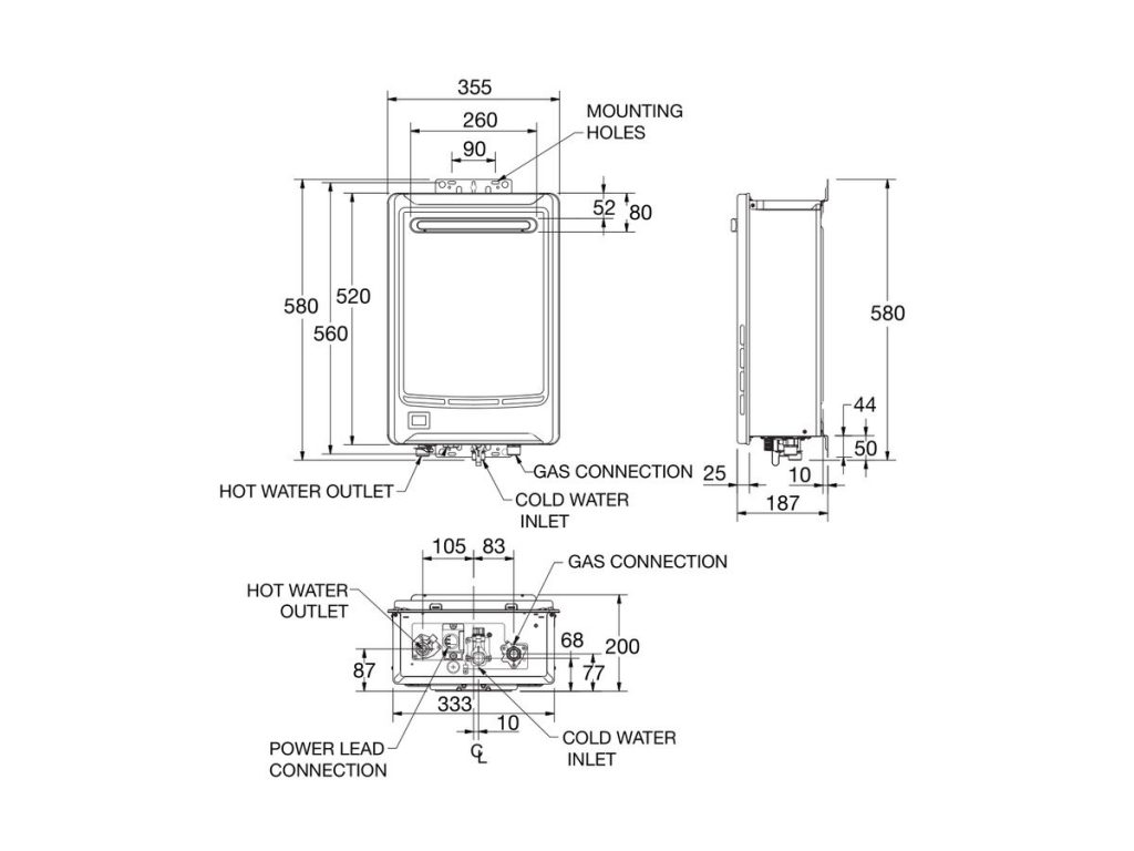 Rheem Metro Max 26l Natural Gas 50 Degree Continuous Flow Hot Water System