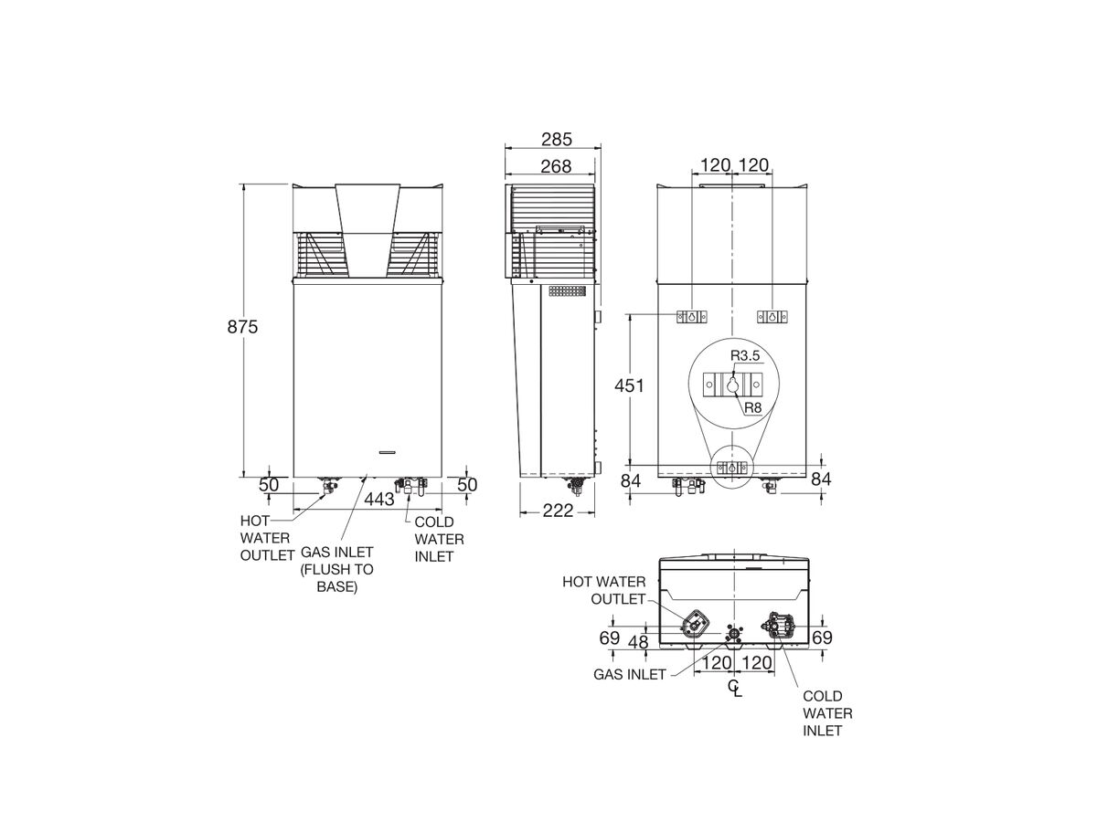 Rheem Pronto 16L LPG Continuous Hot Water System