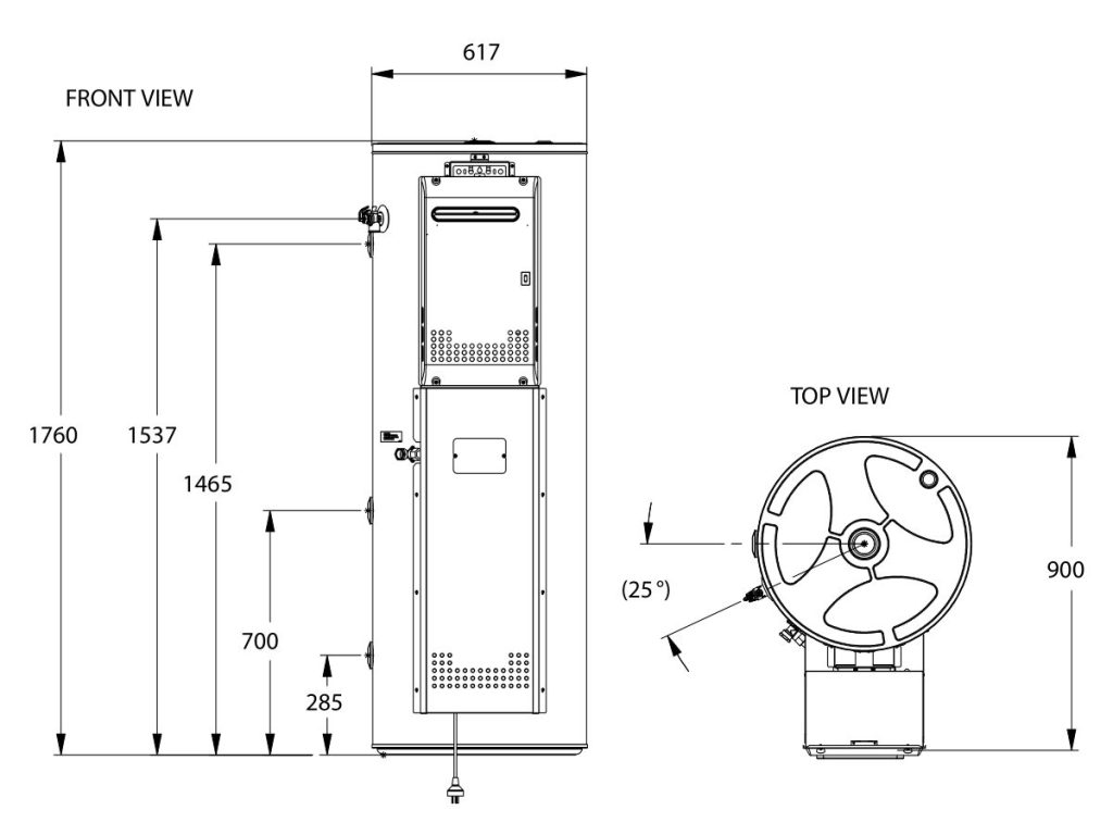 Thermann PP1150 28L 315Ltr Commercial External Natural Gas Hot Water System